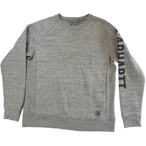 Carhartt Youth Large L 12-14 Gray Logo Sleeve Relaxed Fit Crewneck Sweatshirt